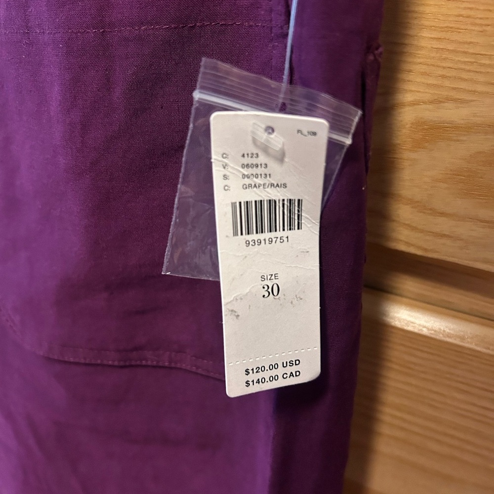 ✨ NWT Anthropologie The Colette Cropped Wide-Leg Pants — Deep Purple — Size 30 - Picture 6 of 6